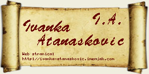 Ivanka Atanasković vizit kartica